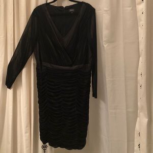 Adrianna Papell brown/black sheer sleevedress